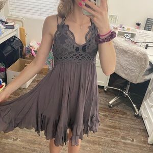free people dusty purple lace flowy slip dress!